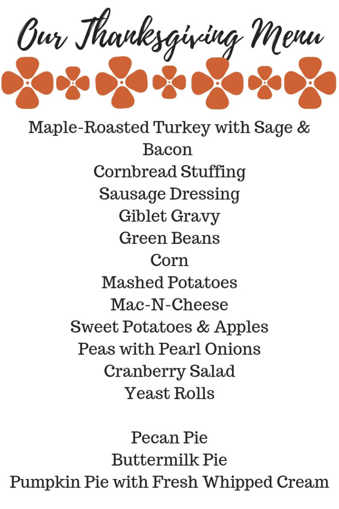 our thanksgiving menu – Morgan Miller