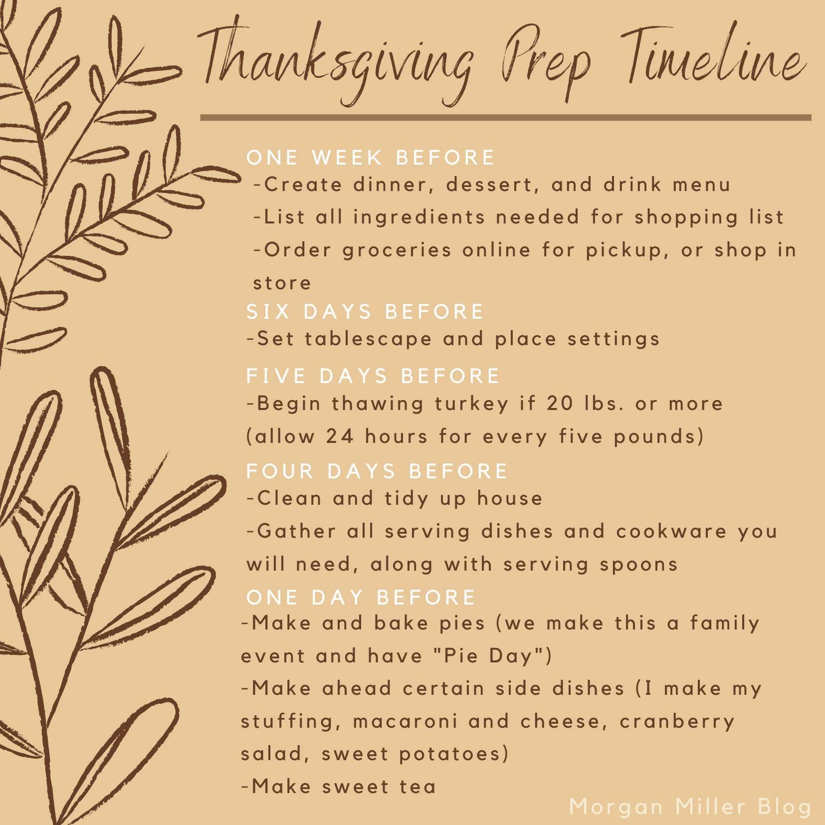 Our Thanksgiving Menu – Morgan Miller